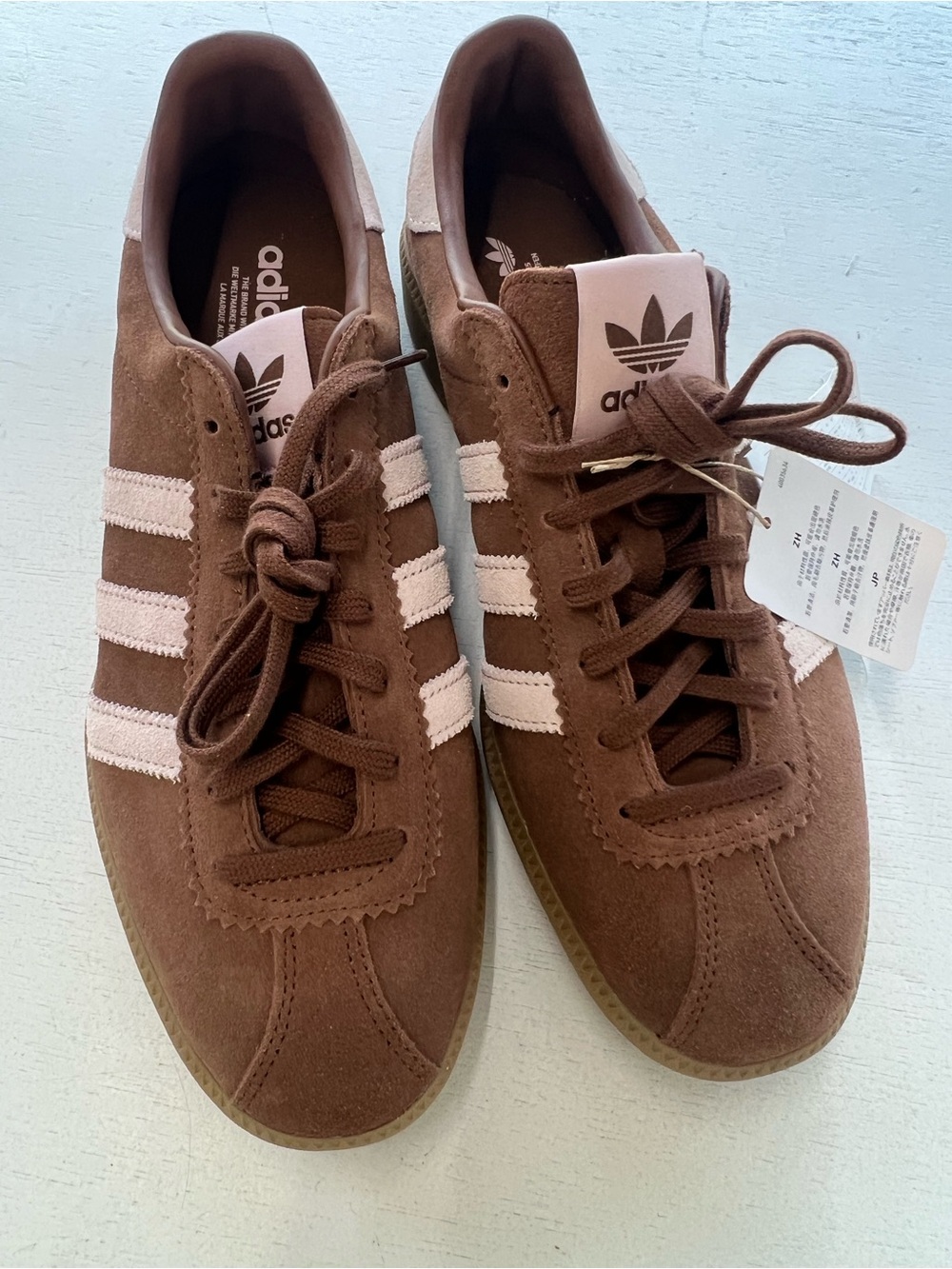 adidas BRMD W Brown Suede Sneakers with Light Pink Stripes